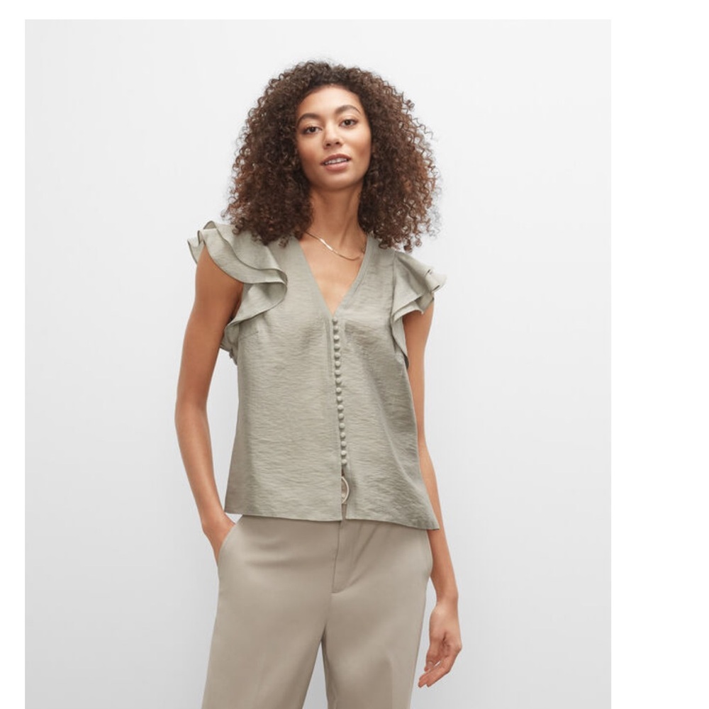 Club Monaco Ruffle Sleeve top